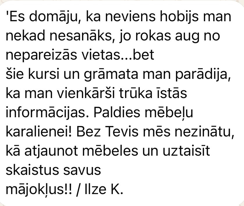 Alises klienta atsauksme 1