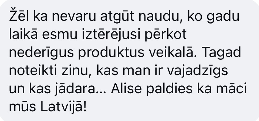 Alises klienta atsauksme 5